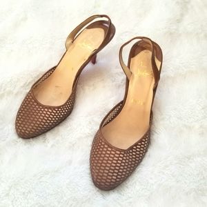 Christian Louboutin slingback brown, 41.5